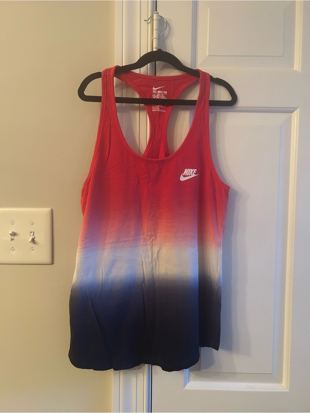 Red white & blue Nike top